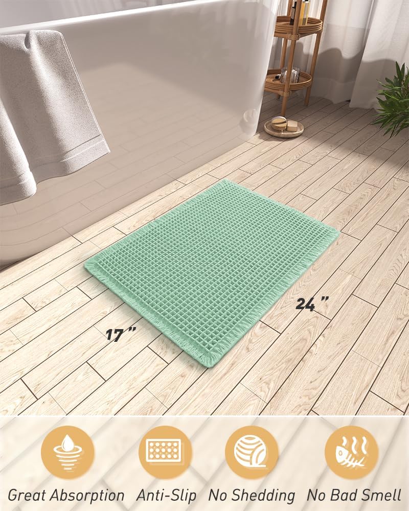 2025 Waffle Bath Mat - Non-Slip Super Absorbent Machine Washable Bathroom Rug - Picture 84 of 199