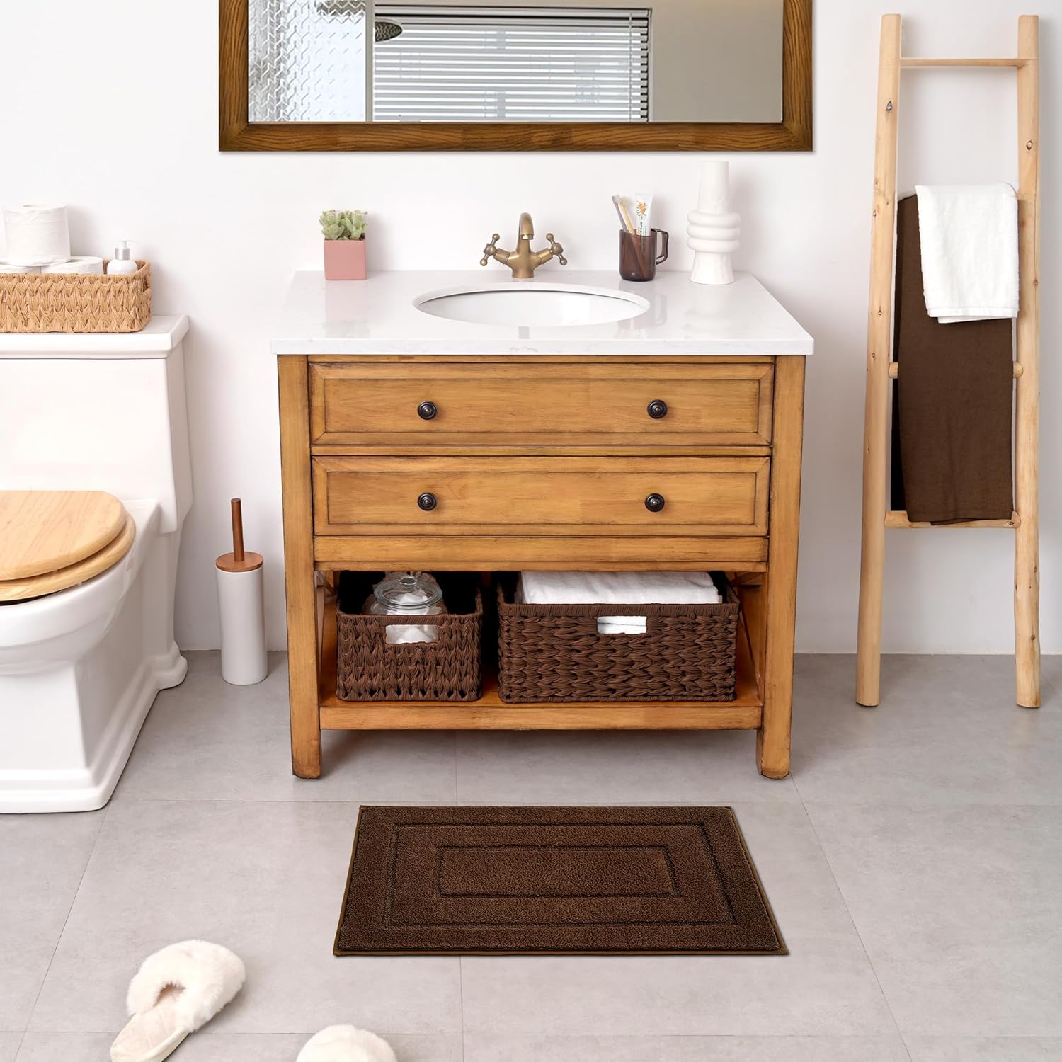 Alfombras de baño antideslizantes - Alfombrillas de ducha de microfibra ultra absorbentes lavables a máquina - Imagen 177 de 287