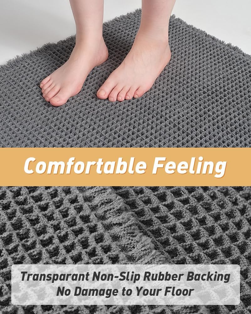 2025 Waffle Bath Mat - Non-Slip Super Absorbent Machine Washable Bathroom Rug - Picture 89 of 199