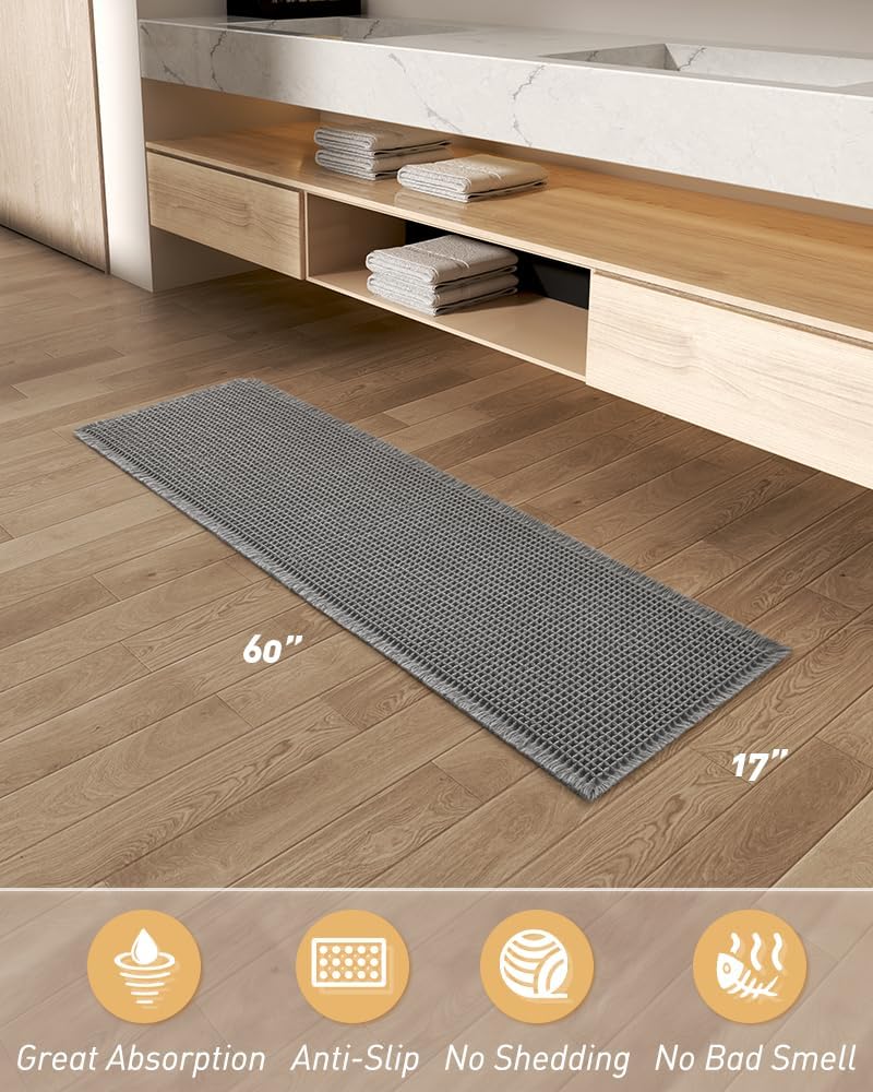 2025 Waffle Bath Mat - Non-Slip Super Absorbent Machine Washable Bathroom Rug - Picture 92 of 199