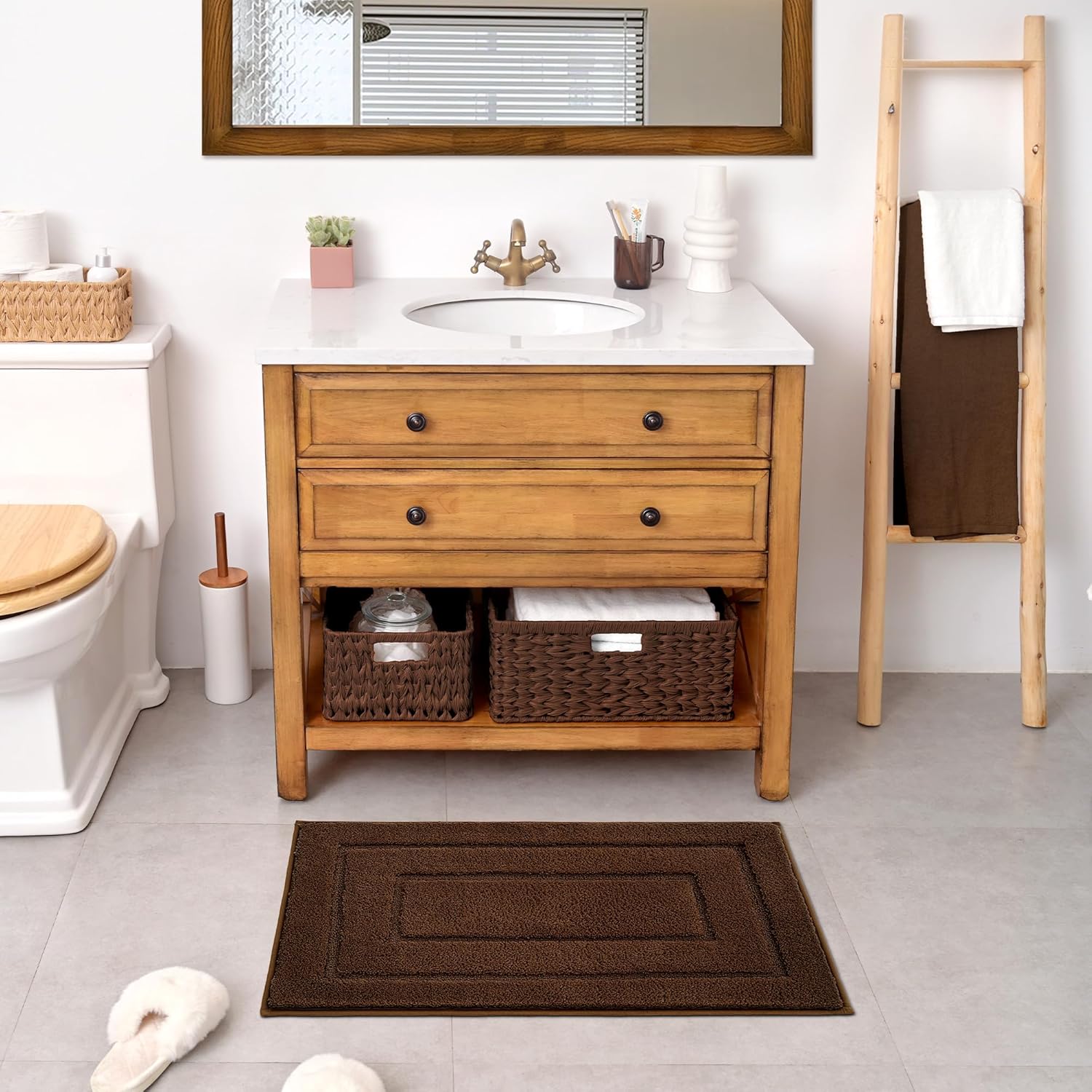 Alfombras de baño antideslizantes - Alfombrillas de ducha de microfibra ultra absorbentes lavables a máquina - Imagen 180 de 287