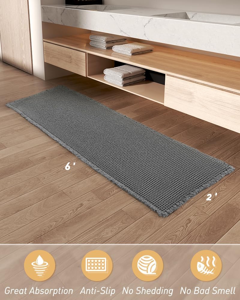 2025 Waffle Bath Mat - Non-Slip Super Absorbent Machine Washable Bathroom Rug - Picture 96 of 199