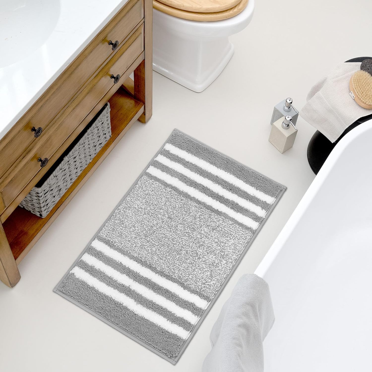 Alfombras de baño antideslizantes - Alfombrillas de ducha de microfibra ultra absorbentes lavables a máquina - Imagen 184 de 287