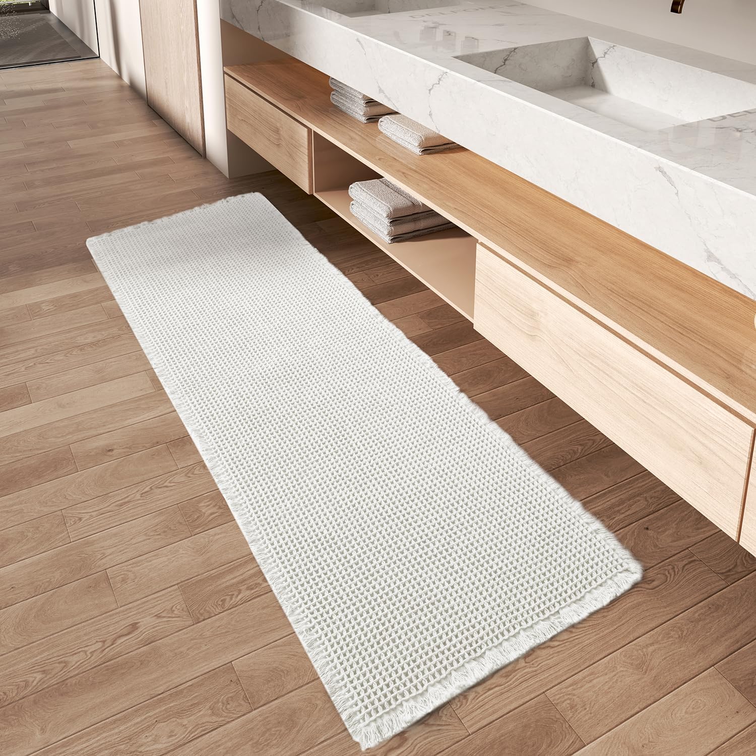2025 Waffle Bath Mat - Non-Slip Super Absorbent Machine Washable Bathroom Rug - Picture 97 of 199