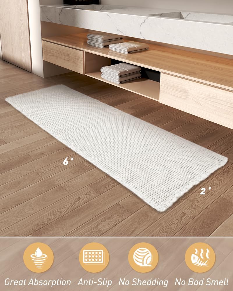 2025 Waffle Bath Mat - Non-Slip Super Absorbent Machine Washable Bathroom Rug - Picture 105 of 199