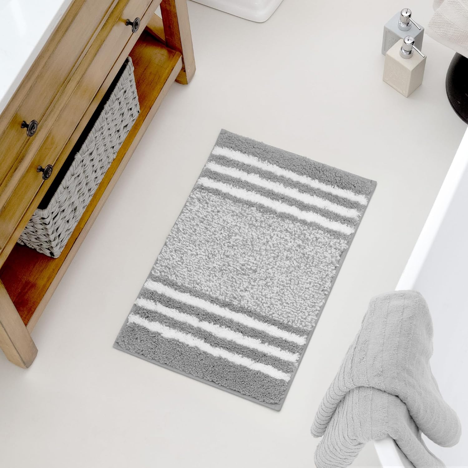 Alfombras de baño antideslizantes - Alfombrillas de ducha de microfibra ultra absorbentes lavables a máquina - Imagen 193 de 287