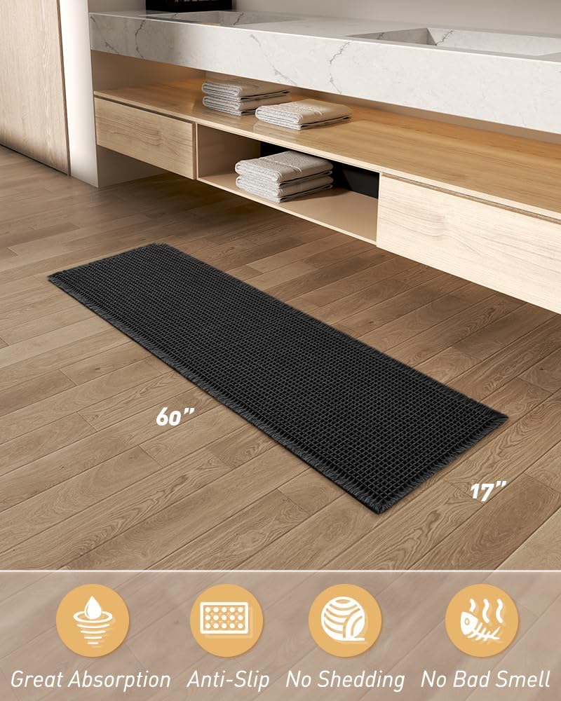2025 Waffle Bath Mat - Non-Slip Super Absorbent Machine Washable Bathroom Rug - Picture 110 of 199