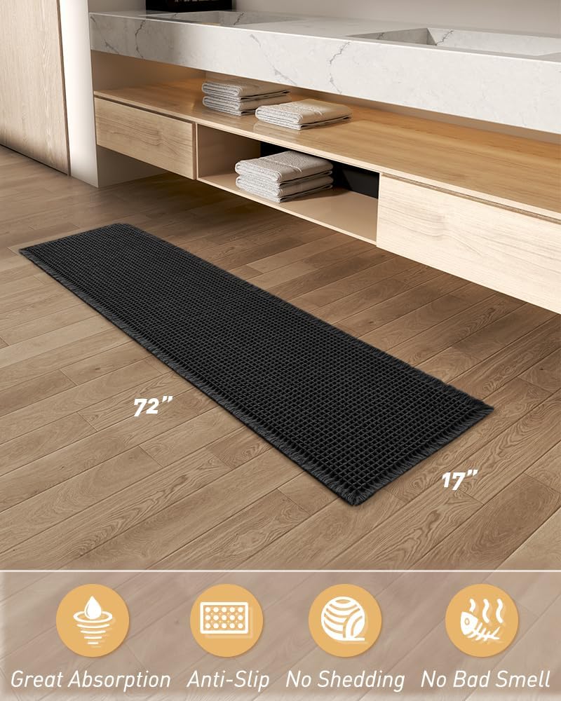2025 Waffle Bath Mat - Non-Slip Super Absorbent Machine Washable Bathroom Rug - Picture 116 of 199