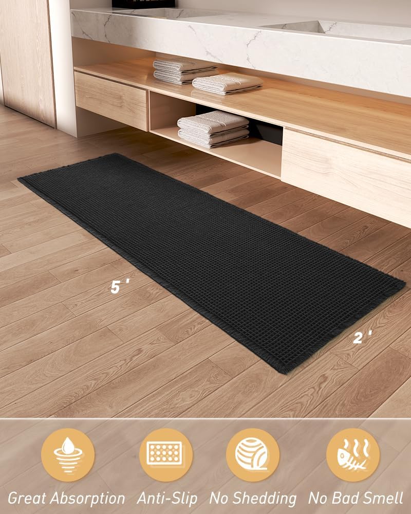2025 Waffle Bath Mat - Non-Slip Super Absorbent Machine Washable Bathroom Rug - Picture 117 of 199