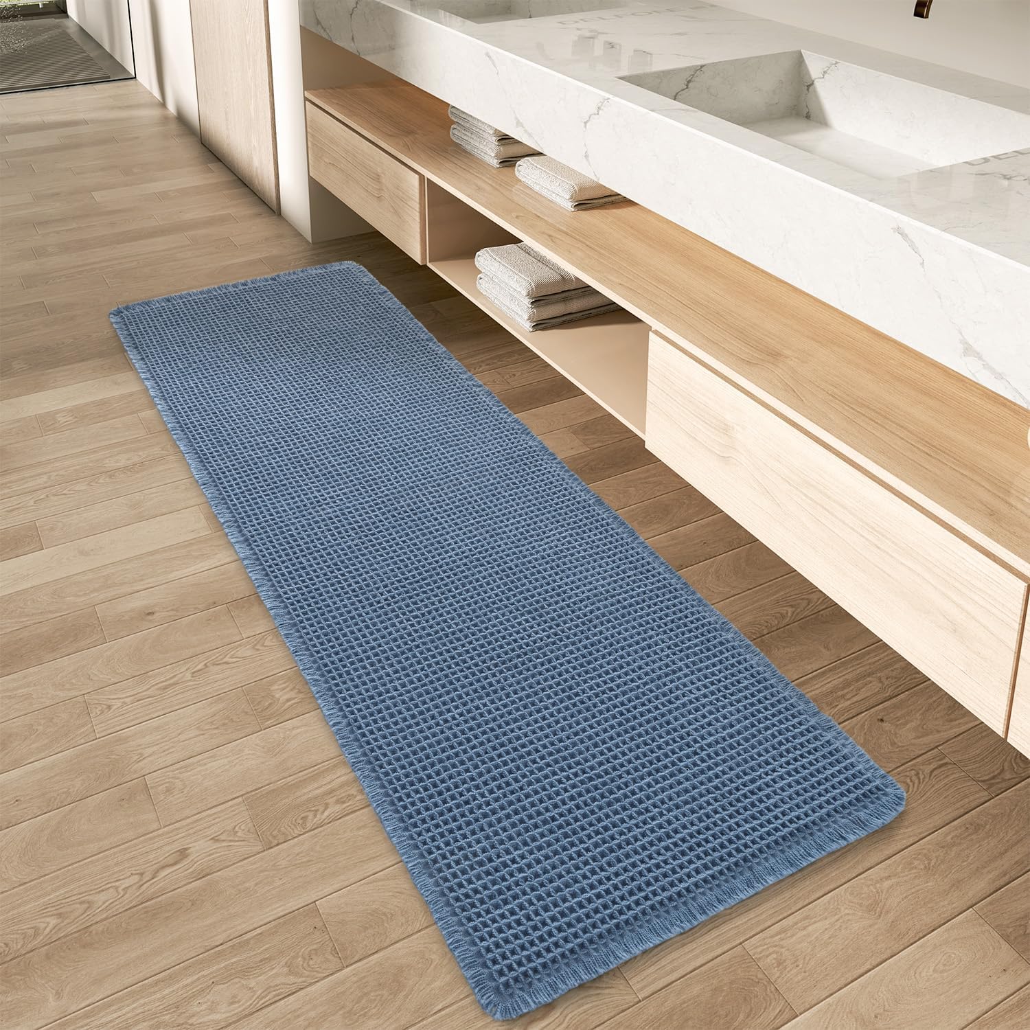 2025 Waffle Bath Mat - Non-Slip Super Absorbent Machine Washable Bathroom Rug - Picture 118 of 199