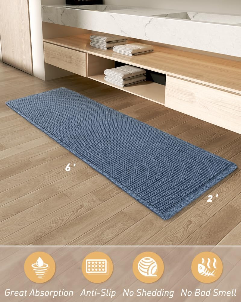 2025 Waffle Bath Mat - Non-Slip Super Absorbent Machine Washable Bathroom Rug - Picture 124 of 199
