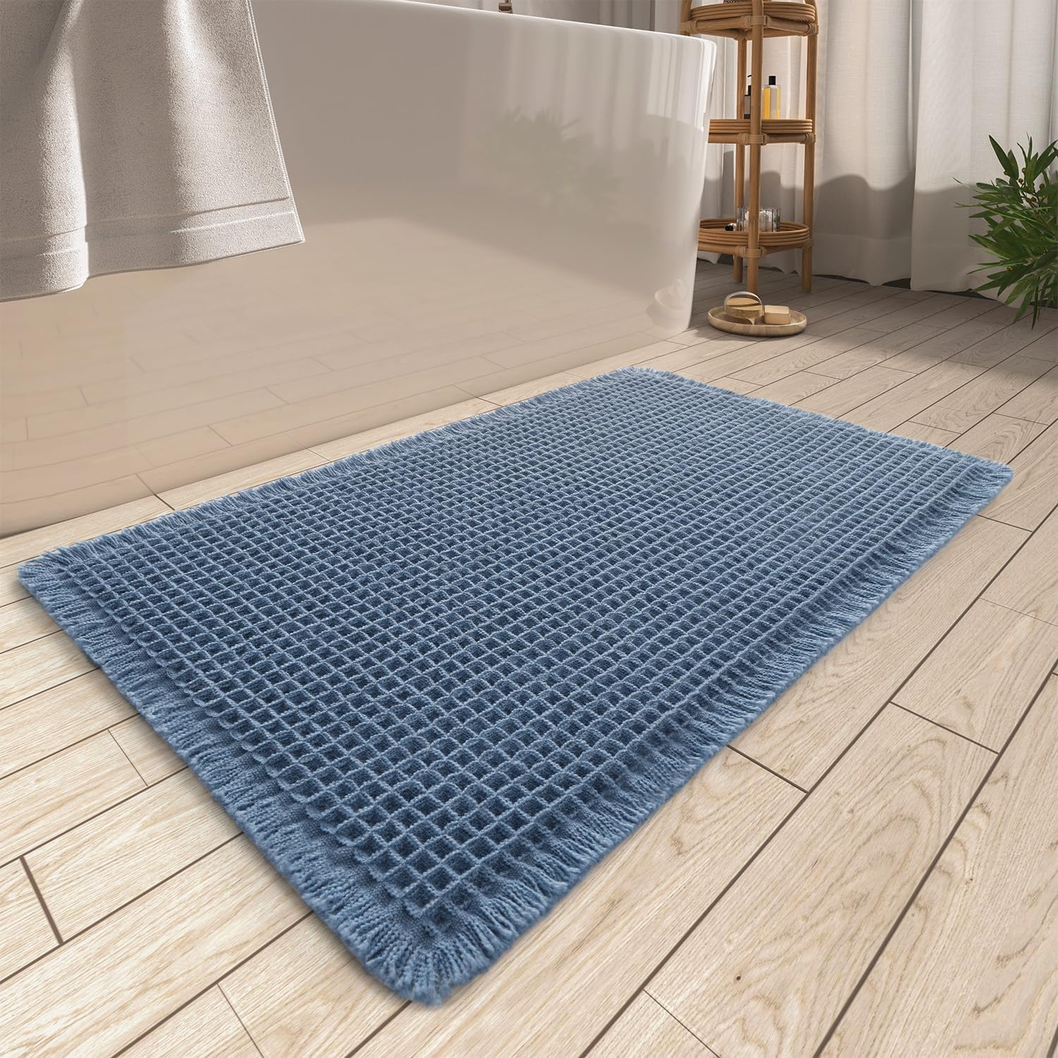 2025 Waffle Bath Mat - Non-Slip Super Absorbent Machine Washable Bathroom Rug - Picture 126 of 199