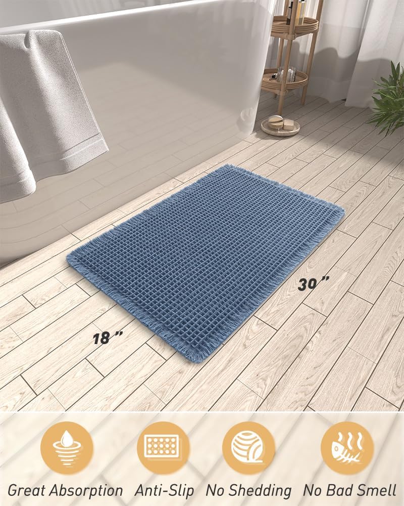 2025 Waffle Bath Mat - Non-Slip Super Absorbent Machine Washable Bathroom Rug - Picture 127 of 199
