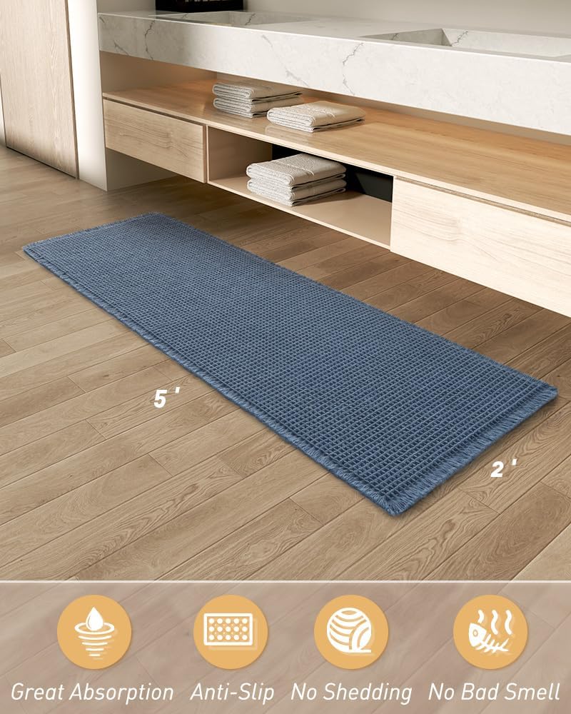 2025 Waffle Bath Mat - Non-Slip Super Absorbent Machine Washable Bathroom Rug - Picture 128 of 199