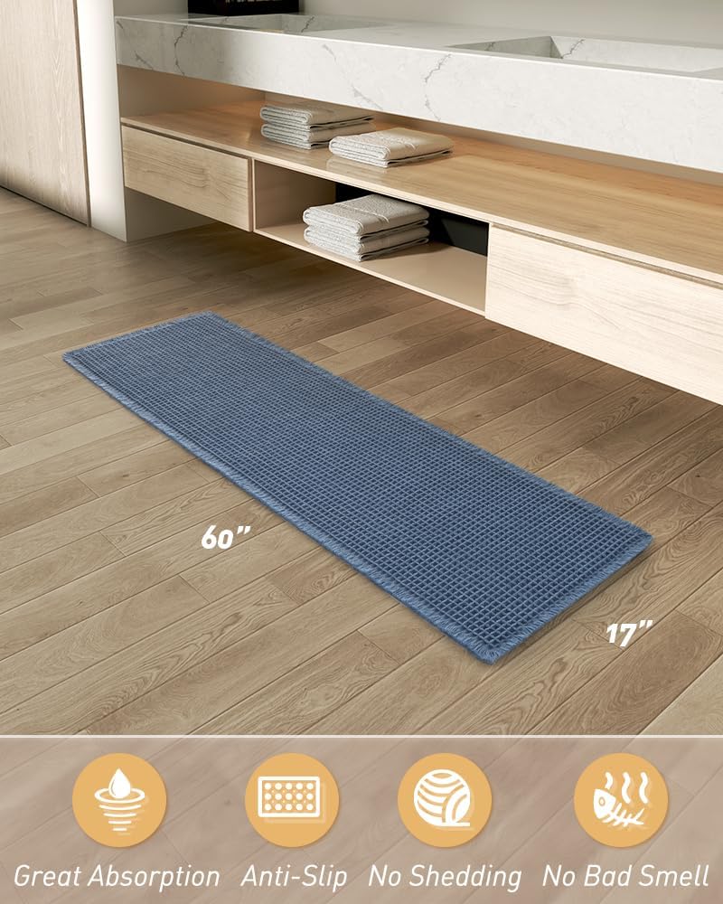 2025 Waffle Bath Mat - Non-Slip Super Absorbent Machine Washable Bathroom Rug - Picture 129 of 199