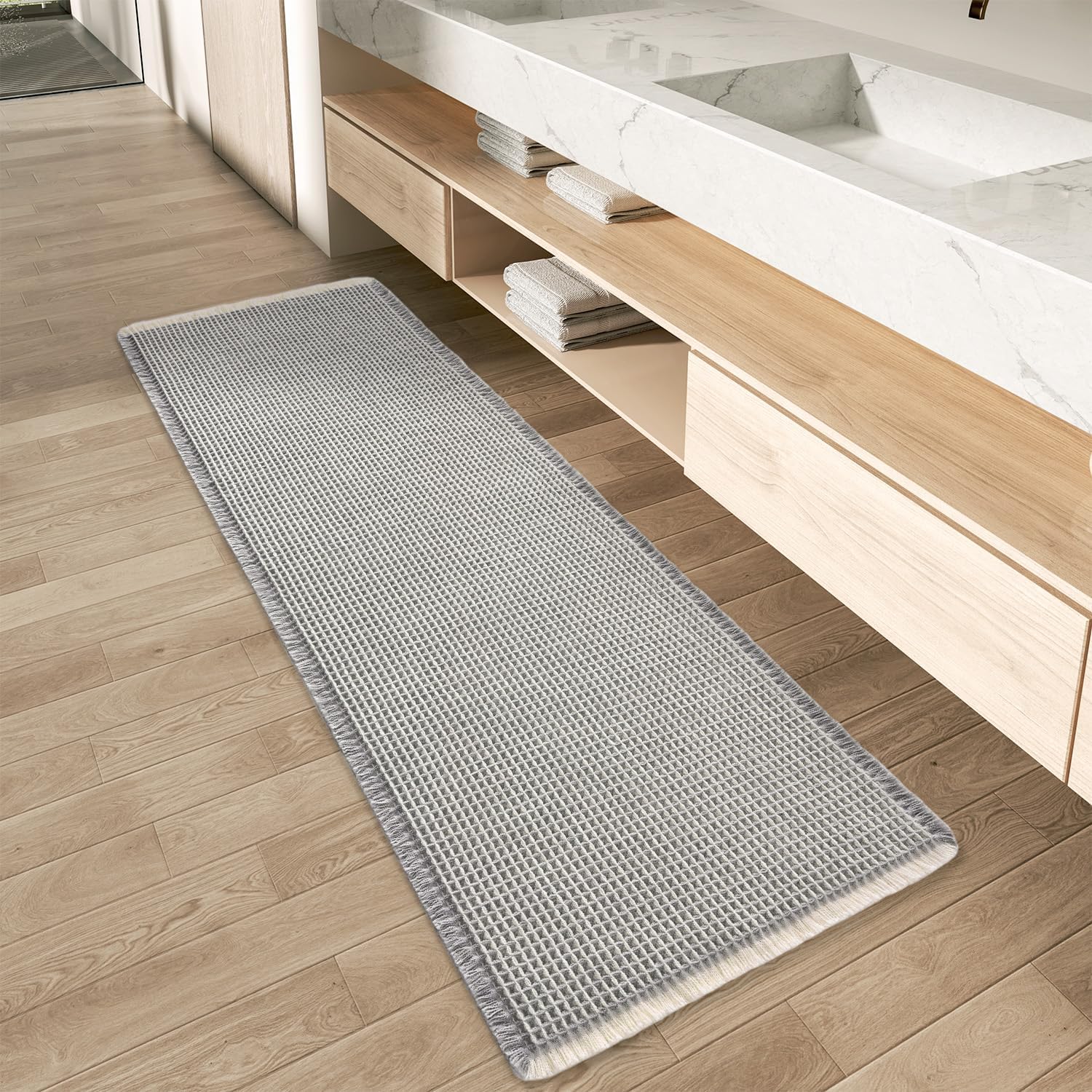 2025 Waffle Bath Mat - Non-Slip Super Absorbent Machine Washable Bathroom Rug - Picture 130 of 199