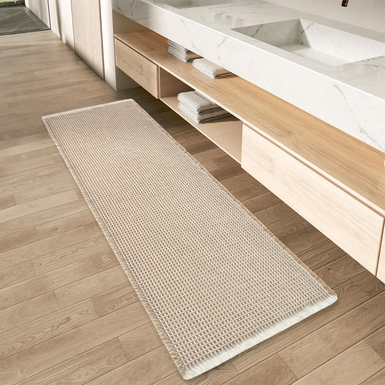 2025 Waffle Bath Mat - Non-Slip Super Absorbent Machine Washable Bathroom Rug - Picture 142 of 199
