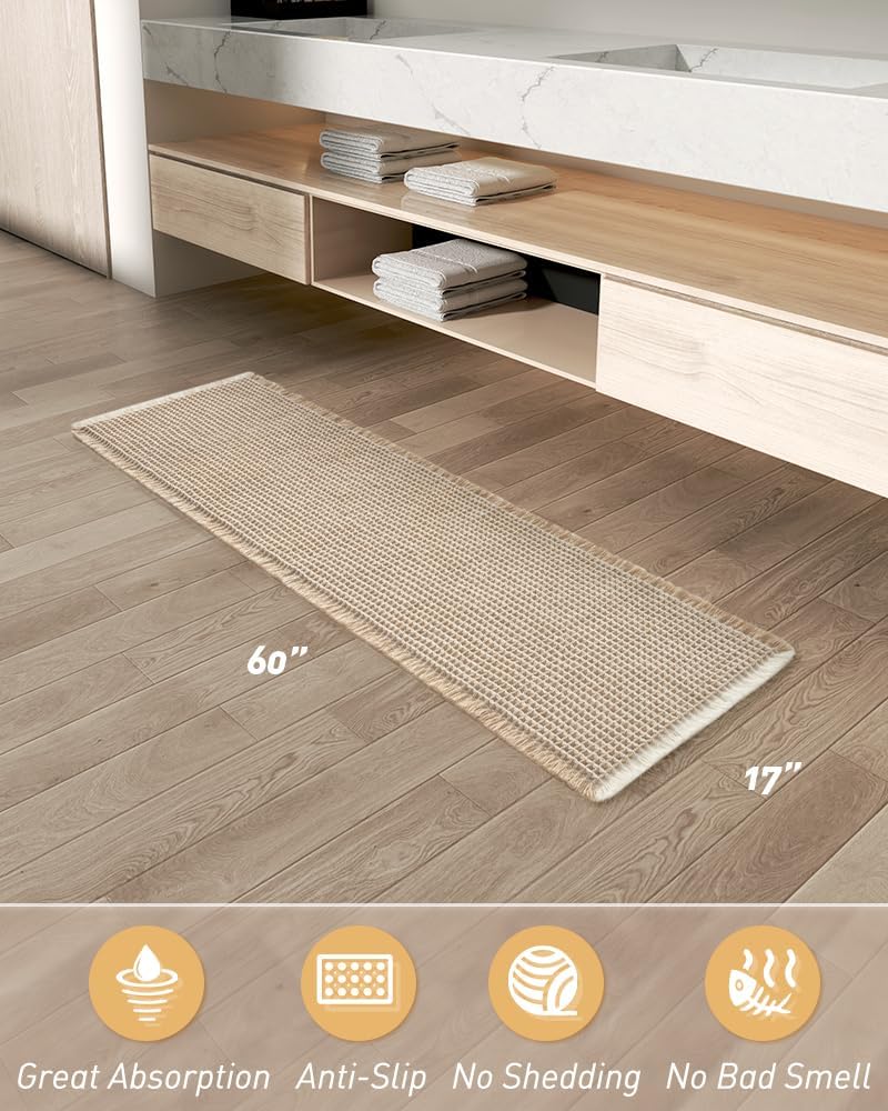2025 Waffle Bath Mat - Non-Slip Super Absorbent Machine Washable Bathroom Rug - Picture 143 of 199
