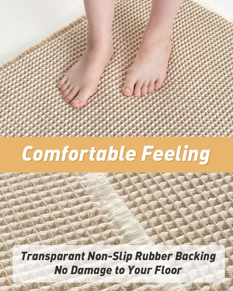 2025 Waffle Bath Mat - Non-Slip Super Absorbent Machine Washable Bathroom Rug - Picture 145 of 199