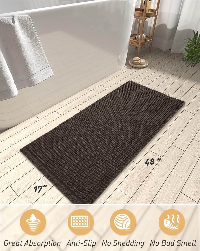 2025 Waffle Bath Mat - Non-Slip Super Absorbent Machine Washable Bathroom Rug - Picture 174 of 199