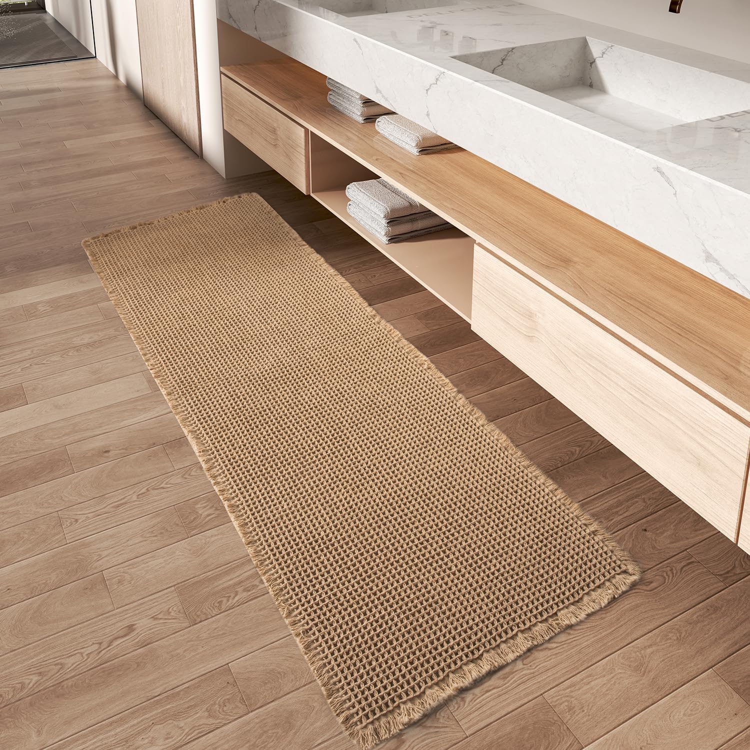 2025 Waffle Bath Mat - Non-Slip Super Absorbent Machine Washable Bathroom Rug - Picture 178 of 199