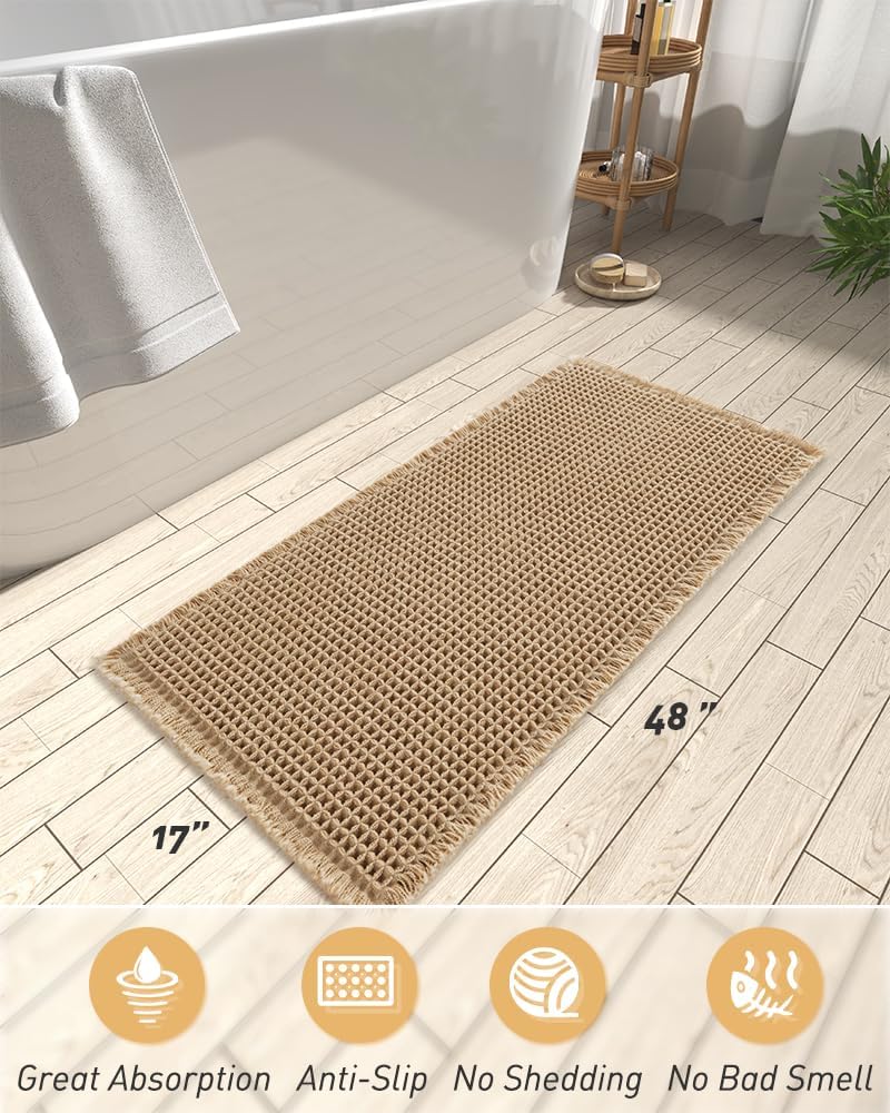 2025 Waffle Bath Mat - Non-Slip Super Absorbent Machine Washable Bathroom Rug - Picture 179 of 199