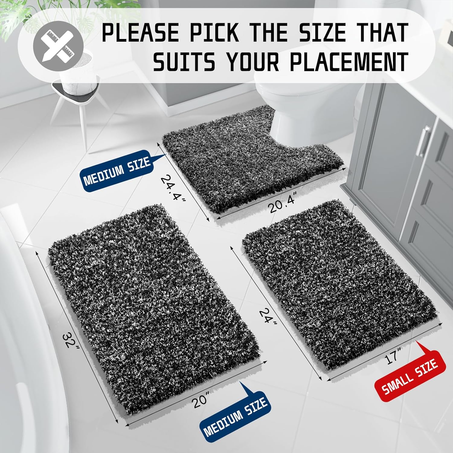 2025 Plush Bath Mat - Ultra Soft Non-Slip Microfiber Absorbent Shower Rug - Picture 26 of 252