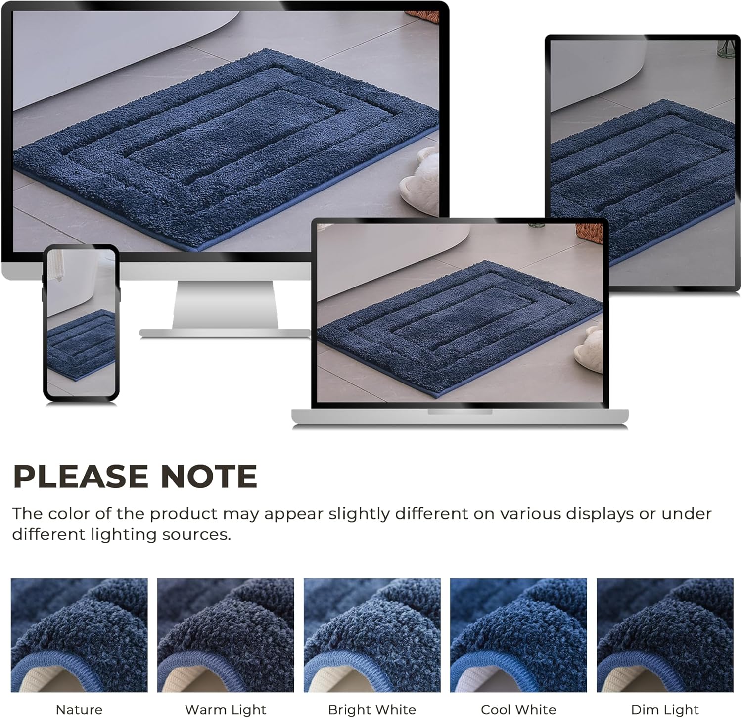 Alfombras de baño antideslizantes - Alfombrillas de ducha de microfibra ultra absorbentes lavables a máquina - Imagen 254 de 287