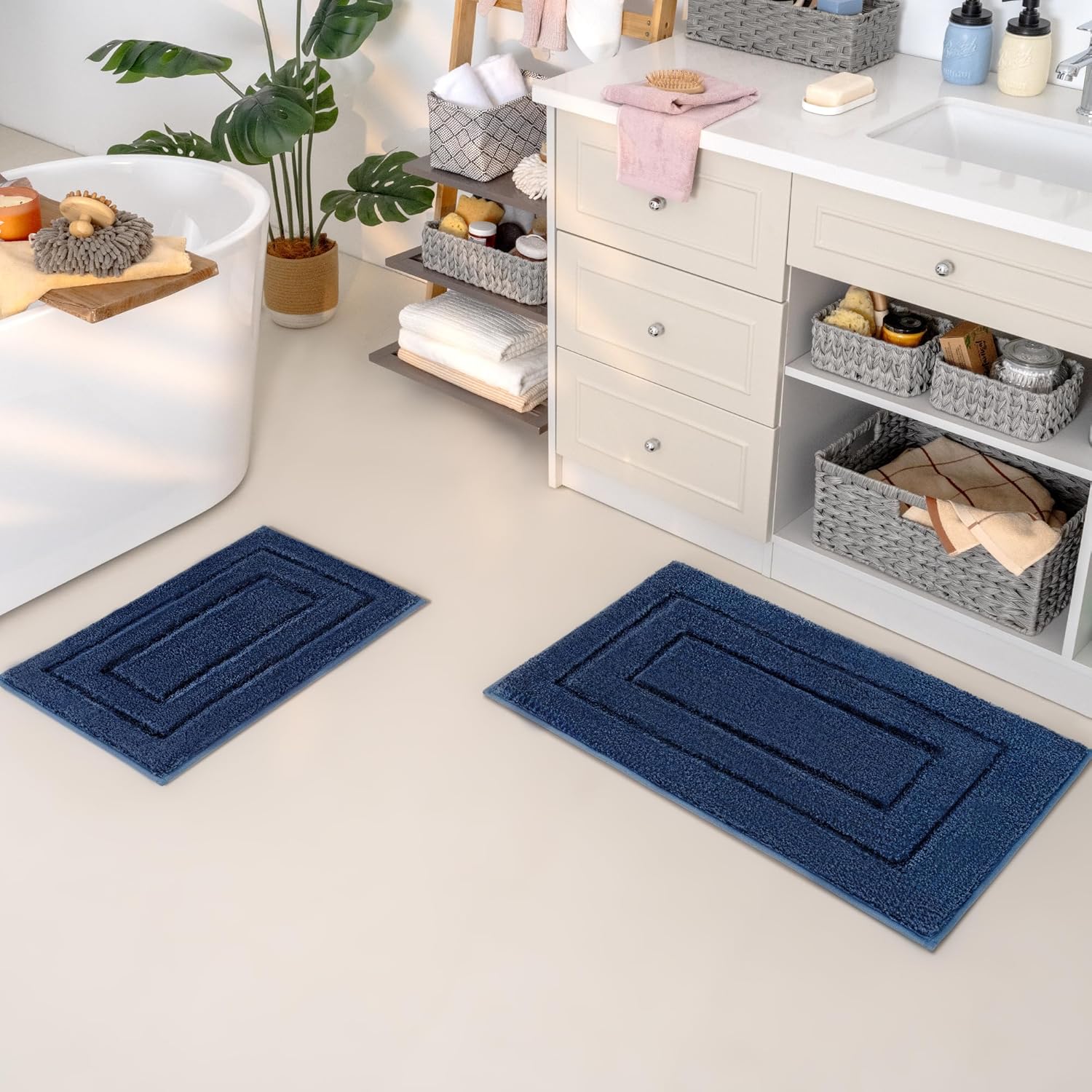 Alfombras de baño antideslizantes - Alfombrillas de ducha de microfibra ultra absorbentes lavables a máquina - Imagen 255 de 287