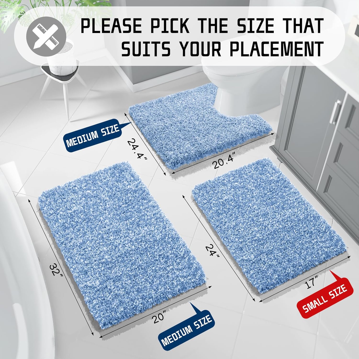 2025 Plush Bath Mat - Ultra Soft Non-Slip Microfiber Absorbent Shower Rug - Picture 38 of 252