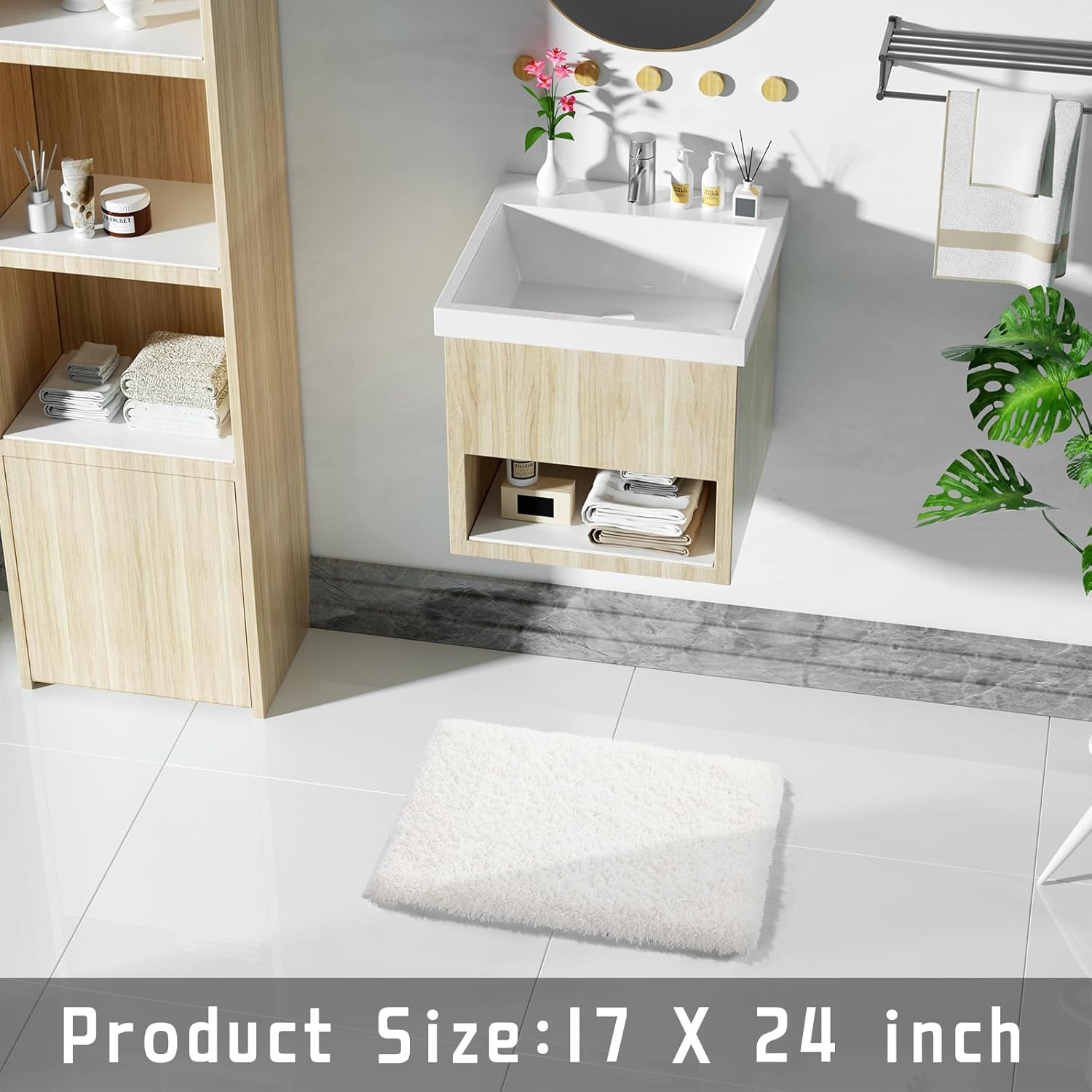 2025 Plush Bath Mat - Ultra Soft Non-Slip Microfiber Absorbent Shower Rug - Picture 84 of 252