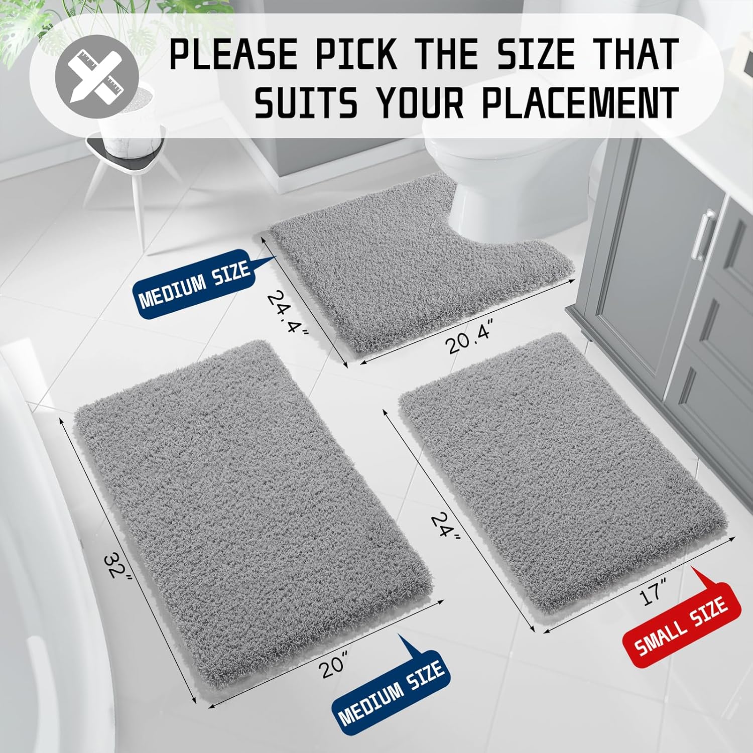 2025 Plush Bath Mat - Ultra Soft Non-Slip Microfiber Absorbent Shower Rug - Picture 112 of 252