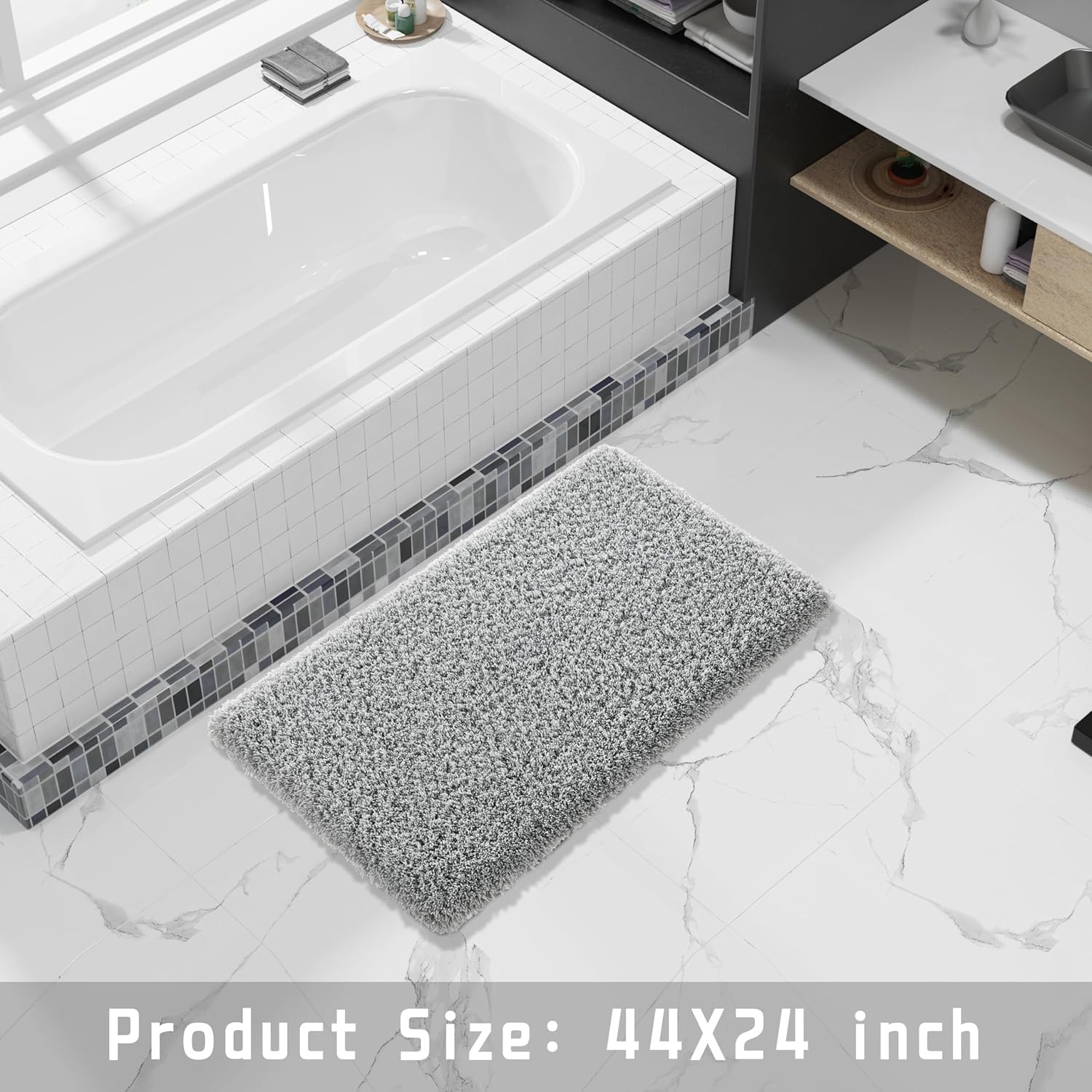 2025 Plush Bath Mat - Ultra Soft Non-Slip Microfiber Absorbent Shower Rug - Picture 127 of 252