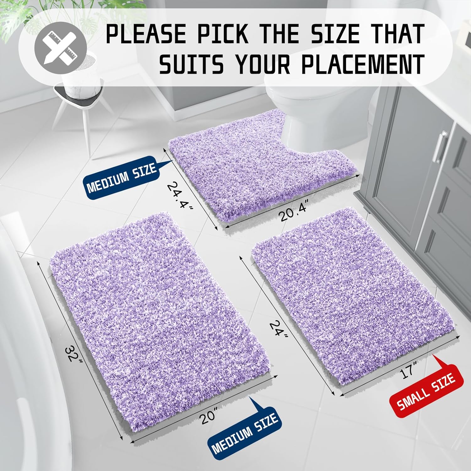 2025 Plush Bath Mat - Ultra Soft Non-Slip Microfiber Absorbent Shower Rug - Picture 154 of 252