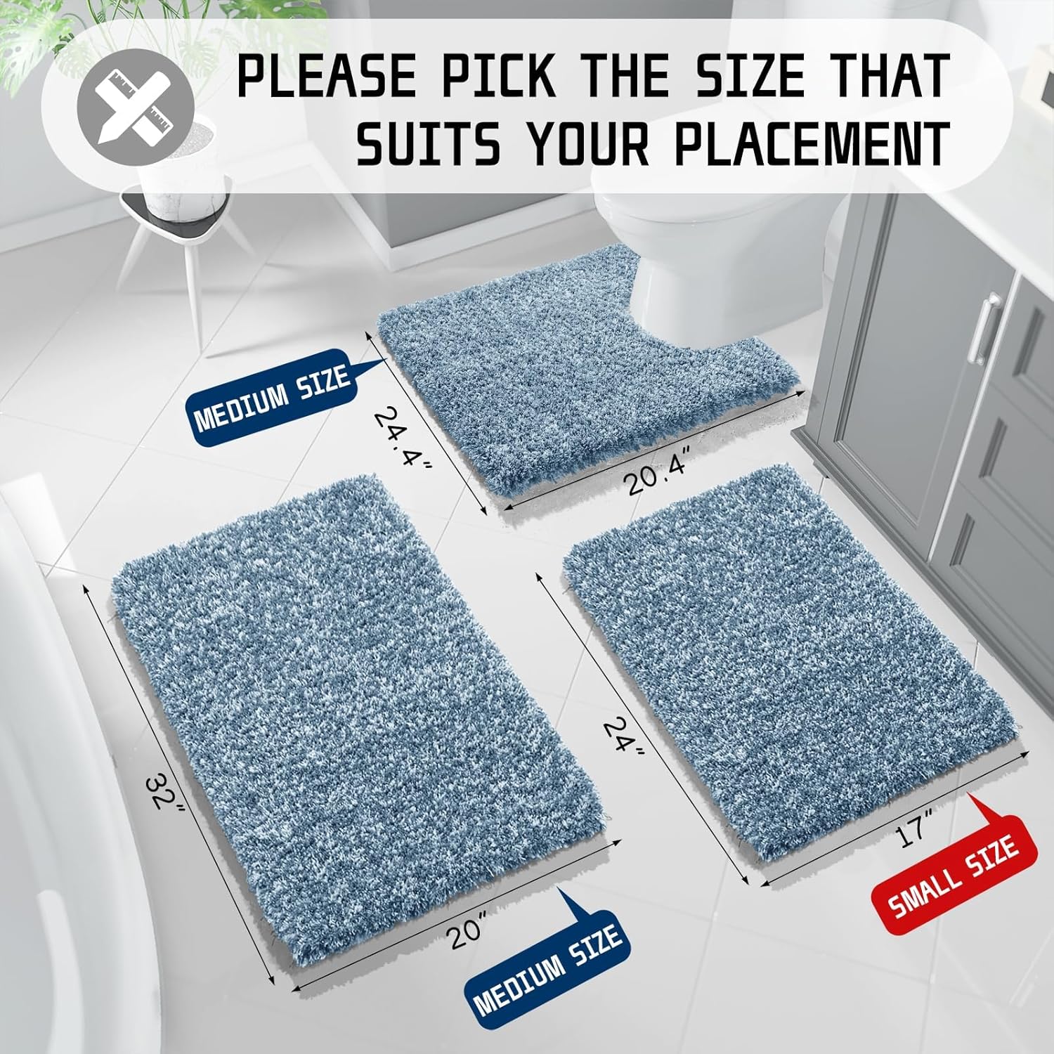 2025 Plush Bath Mat - Ultra Soft Non-Slip Microfiber Absorbent Shower Rug - Picture 58 of 252