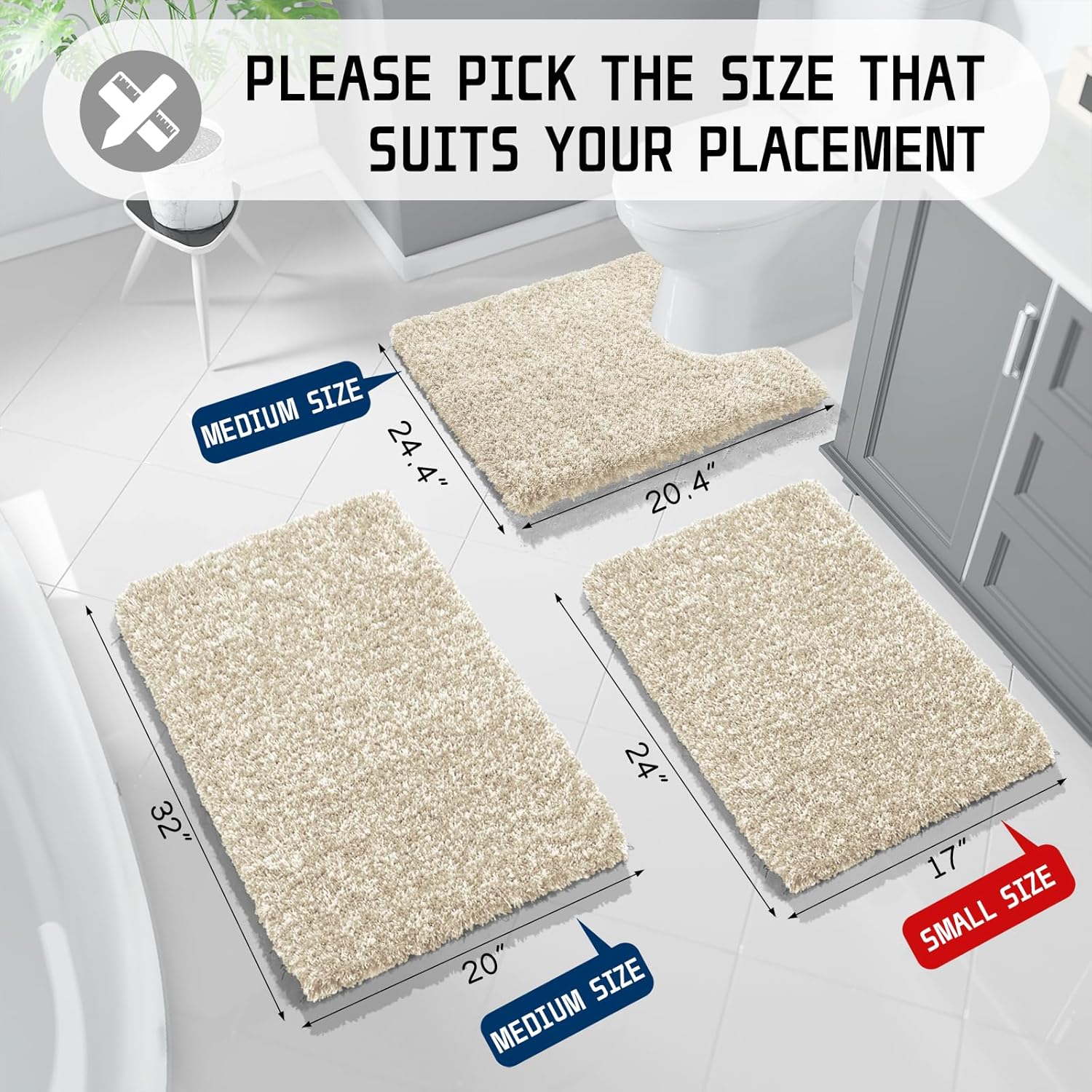 2025 Plush Bath Mat - Ultra Soft Non-Slip Microfiber Absorbent Shower Rug - Picture 171 of 252