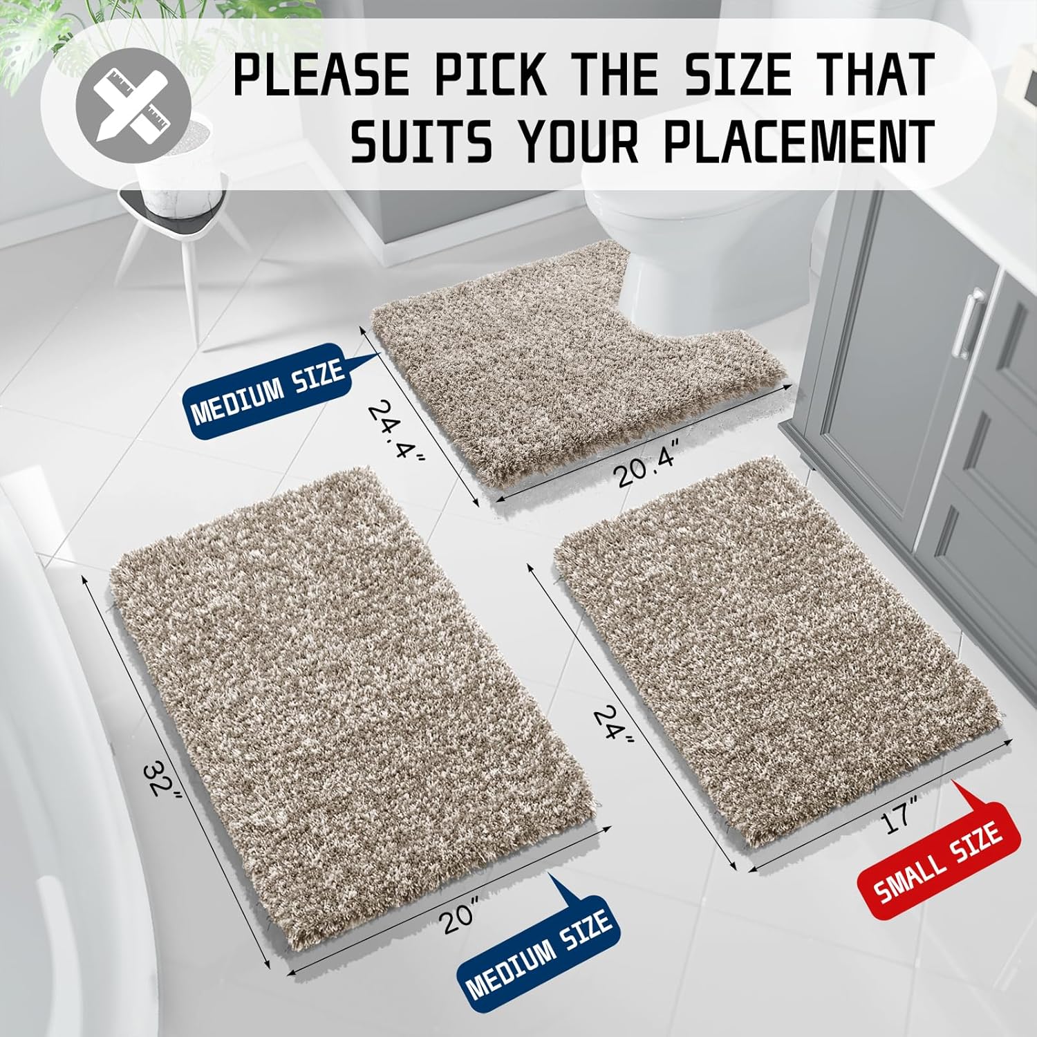 2025 Plush Bath Mat - Ultra Soft Non-Slip Microfiber Absorbent Shower Rug - Picture 183 of 252