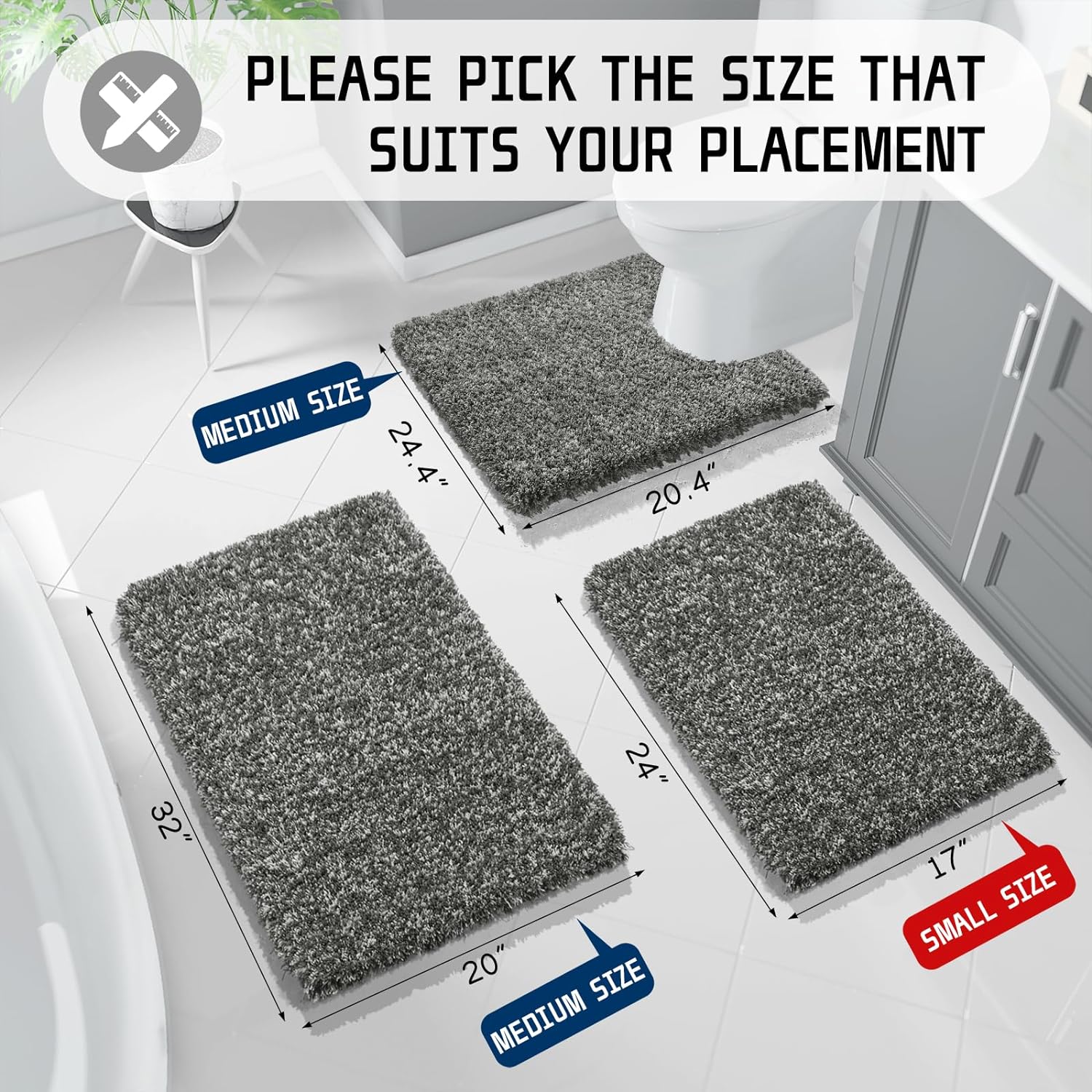 2025 Plush Bath Mat - Ultra Soft Non-Slip Microfiber Absorbent Shower Rug - Picture 195 of 252