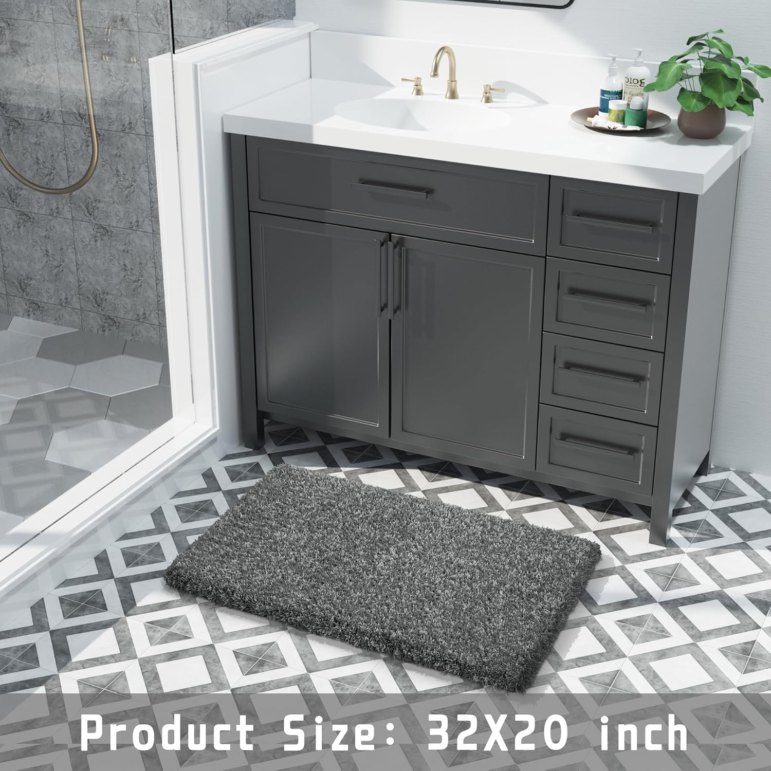 2025 Plush Bath Mat - Ultra Soft Non-Slip Microfiber Absorbent Shower Rug - Picture 204 of 252