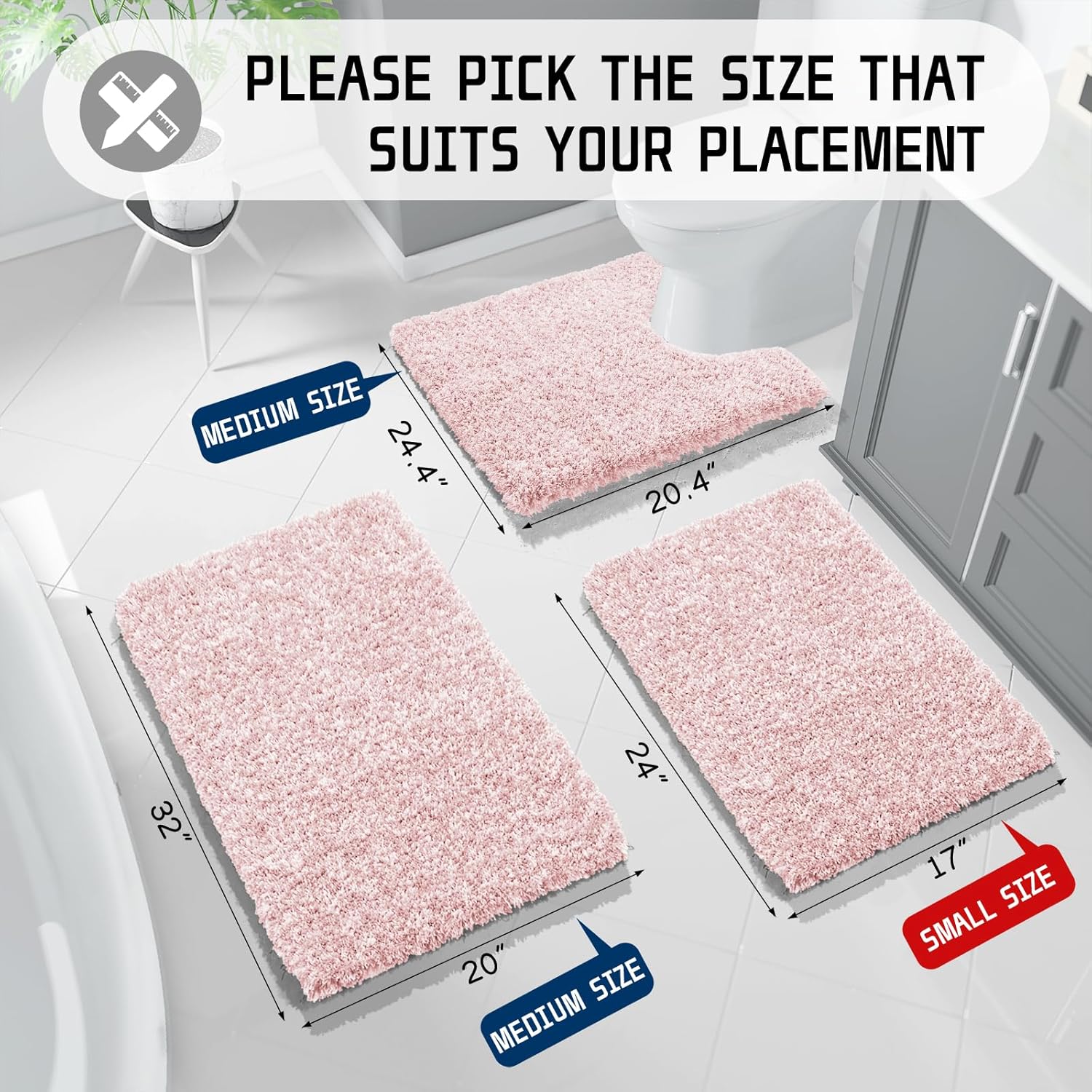 2025 Plush Bath Mat - Ultra Soft Non-Slip Microfiber Absorbent Shower Rug - Picture 242 of 252