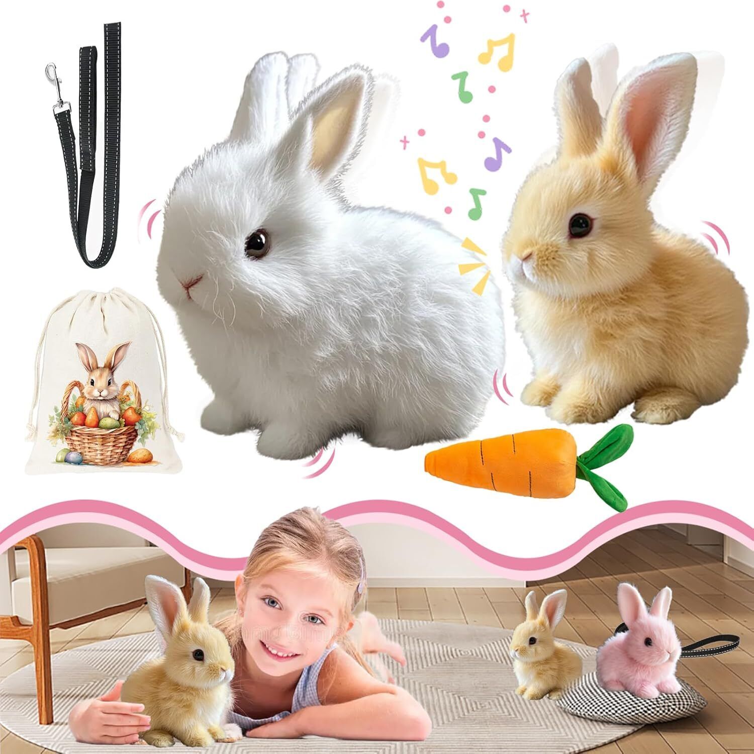 Bunby My Realistic Bunny Spielzeug Interaktiv Springen Zucken Und Schütteln Ohren Spielzeug - Bild 15 von 15