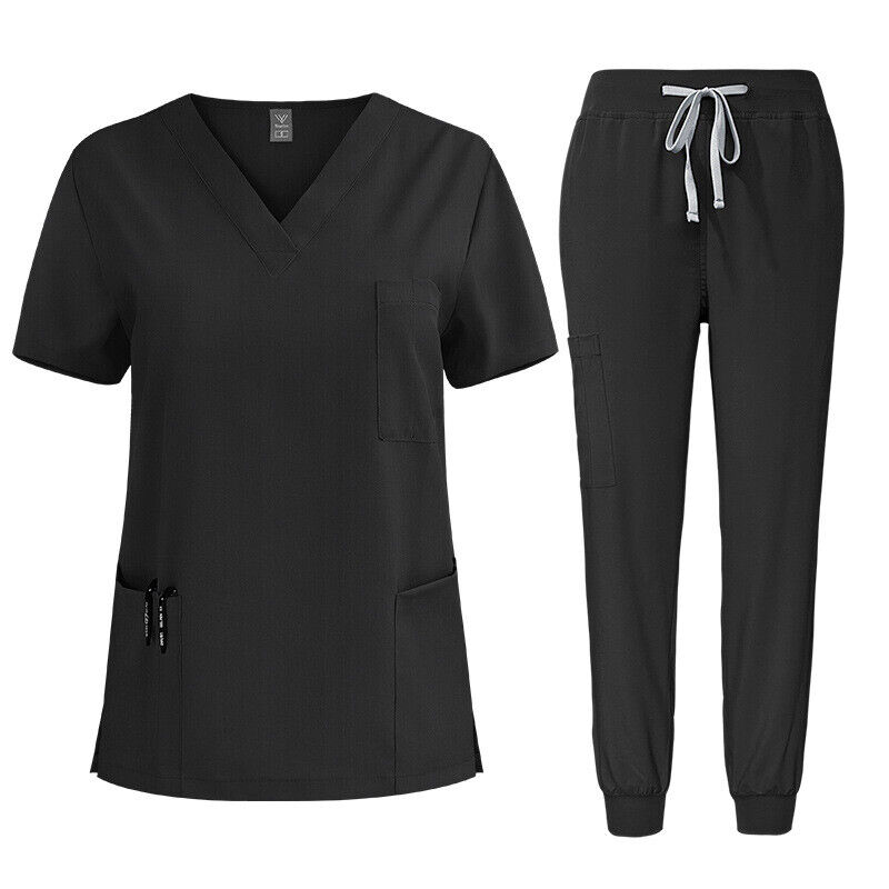 Stretch Medical Uniforms Scrub Set Men V-Neck Jogger Hospital Clinic Workware - Picture 24 of 28