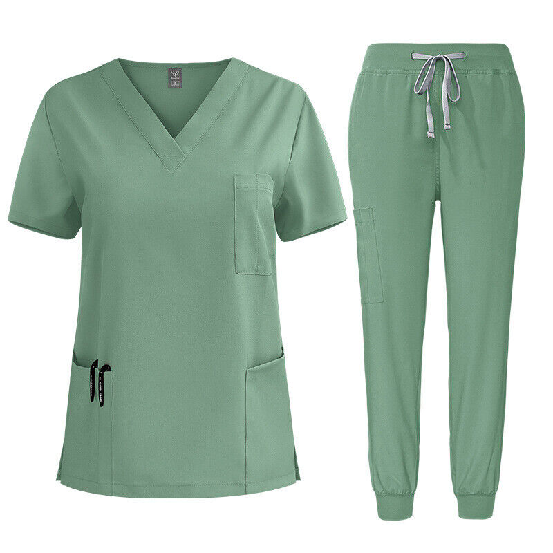 Stretch Medical Uniforms Scrub Set Men V-Neck Jogger Hospital Clinic Workware - Picture 25 of 28