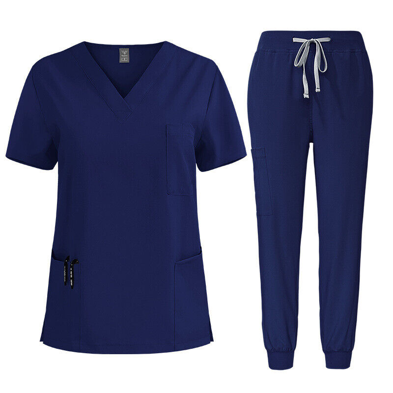 Stretch Medical Uniforms Scrub Set Men V-Neck Jogger Hospital Clinic Workware - Picture 28 of 28