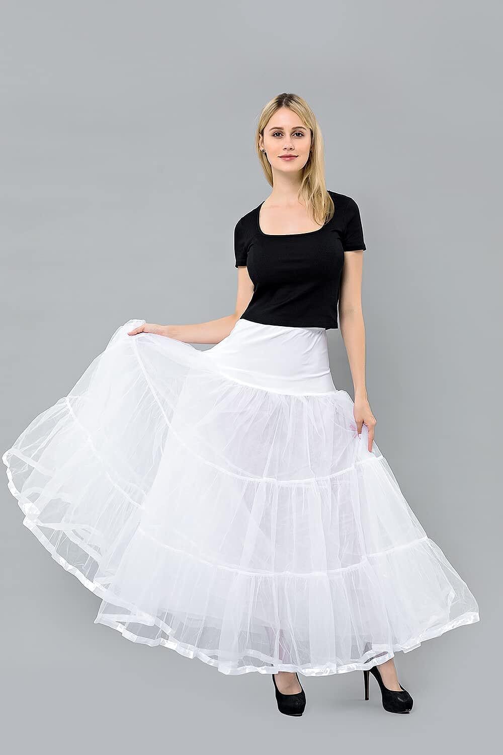 Women's Ankle Long Wedding Petticoat Slips Underskirt for Prom Evening Skirt - Bild 37 von 75