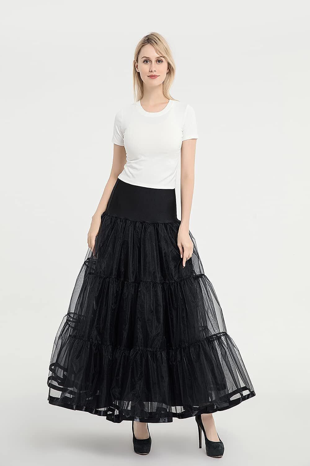 Women's Ankle Long Wedding Petticoat Slips Underskirt for Prom Evening Skirt - Bild 57 von 75