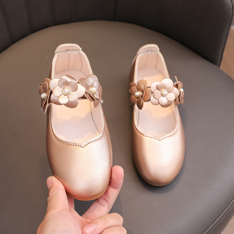 Toddler Infant Kids Girls Flower Crystal Princess Party Leather Shoes Dance Size