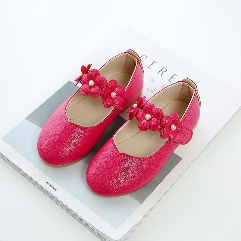 Infant Toddler Kids Girls Flower Crystal Princess Party Leather Shoes Dance Size