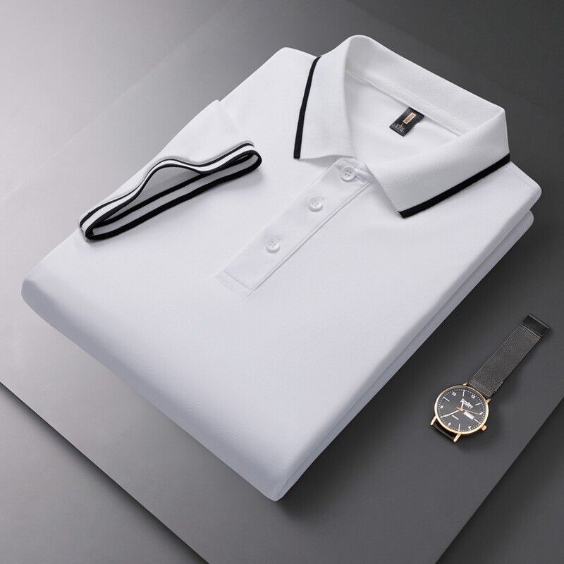 Men's golf shirt, lapel T-shirt, short sleeved shirt - Imagen 20 de 24