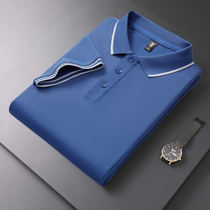 Men's golf shirt, lapel T-shirt, short sleeved shirt - Imagen 18 de 24